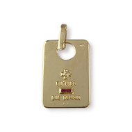 Pendentif d'occasion or 750 jaune diamant, rubis synthétiques