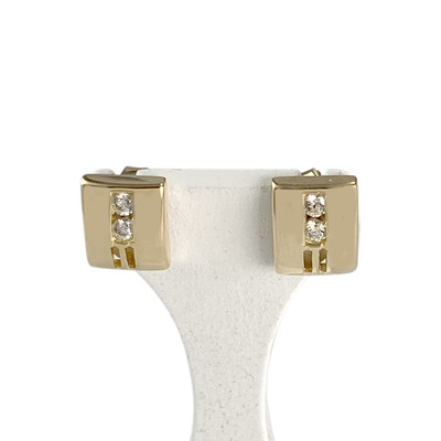 Boucles d'oreilles d'occasion or 750 jaune zirconias - vue 1
