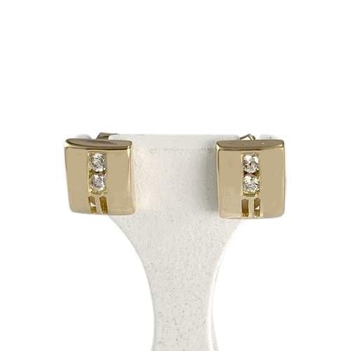 Pre-owned 750 yellow gold earrings with zirconias