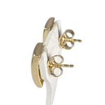 Boucles d'oreilles d'occasion or 750 jaune zirconias - vue 2