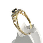 Bague d'occasion or 750  2 tons saphir, diamants - vue 2