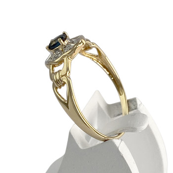 Bague d'occasion or 750  2 tons saphir, diamants