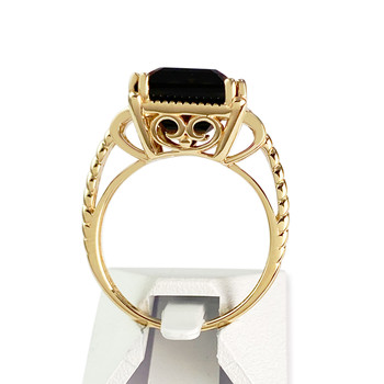 Bague d'occasion or 375 jaune quartz fumé