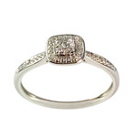 Bague d'occasion or 375 blanc diamants - vue 1