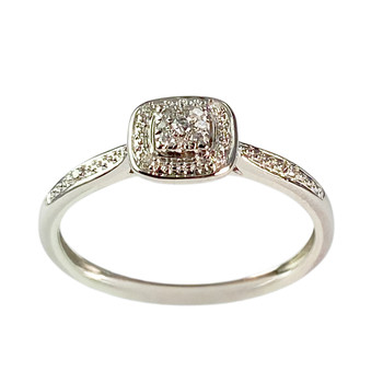 Bague d'occasion or 375 blanc diamants