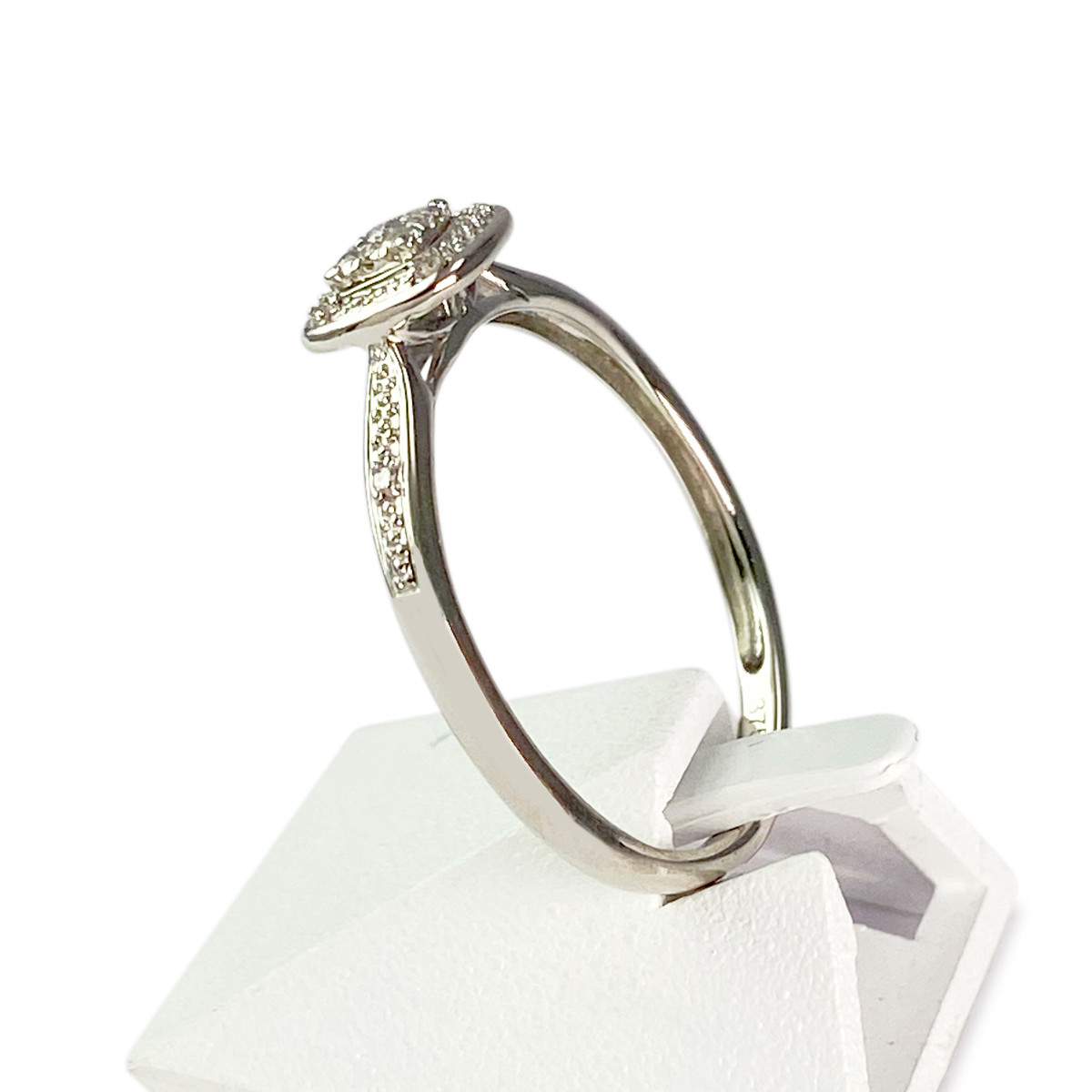 Bague d'occasion or 375 blanc diamants - vue 2