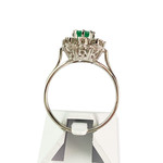 Bague d'occasion or 750 blanc diamants, émeraude - vue 3