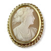 Broche d'occasion or 750 jaune camée coquille - vue V1