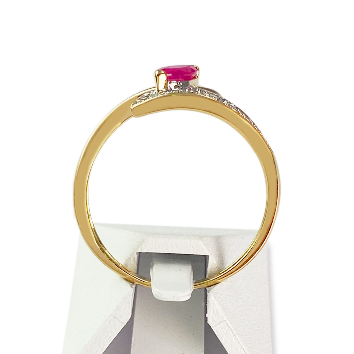 Bague d'occasion 2 ors 750 diamant, rubis - vue 3