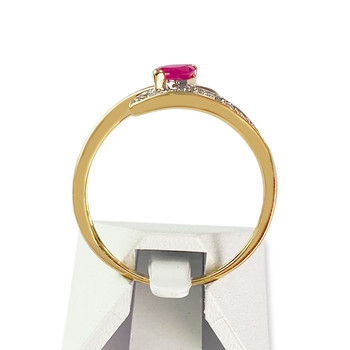 Bague d'occasion 2 ors 750 diamant, rubis