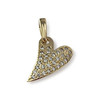Pendentif coeur d'occasion or 750 jaune zirconias - vue V1