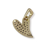 Pendentif coeur d'occasion or 750 jaune zirconias - vue 2
