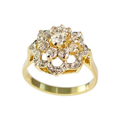 Bague d'occasion  or 750 2 tons zirconias