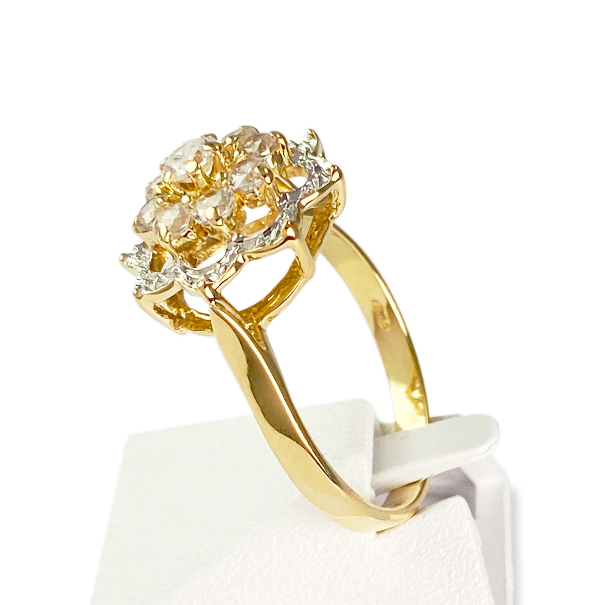 Bague d'occasion  or 750 2 tons zirconias - vue 2