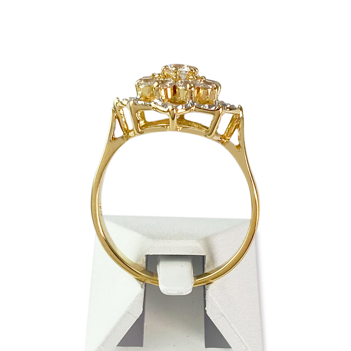 Bague d'occasion  or 750 2 tons zirconias - vue 3