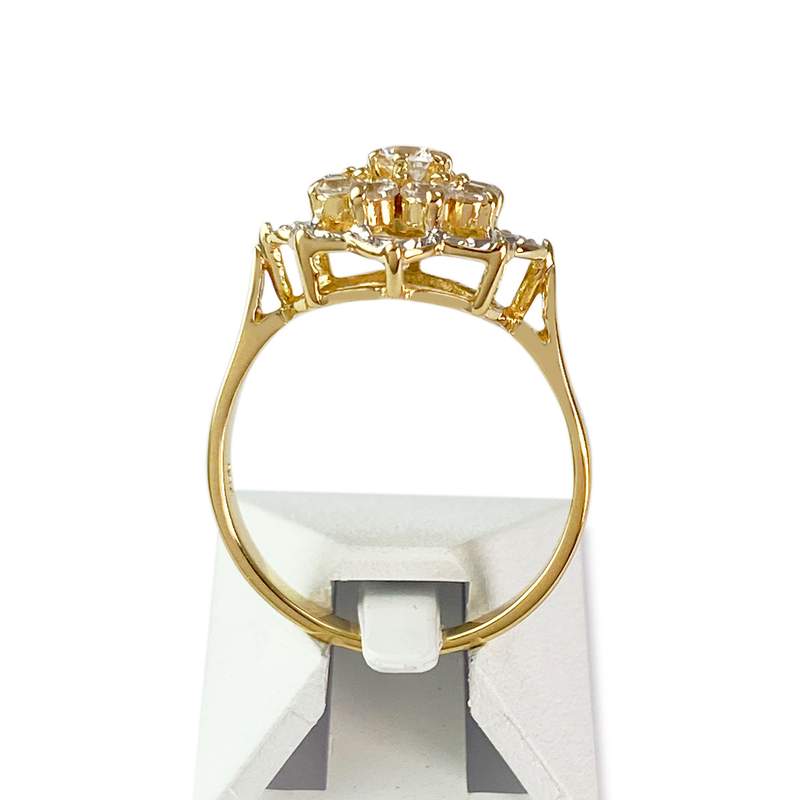 Bague d'occasion  or 750 2 tons zirconias - vue 3