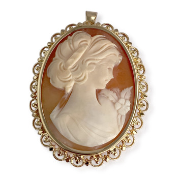 Pendentif d'occasion or 750 jaune camée