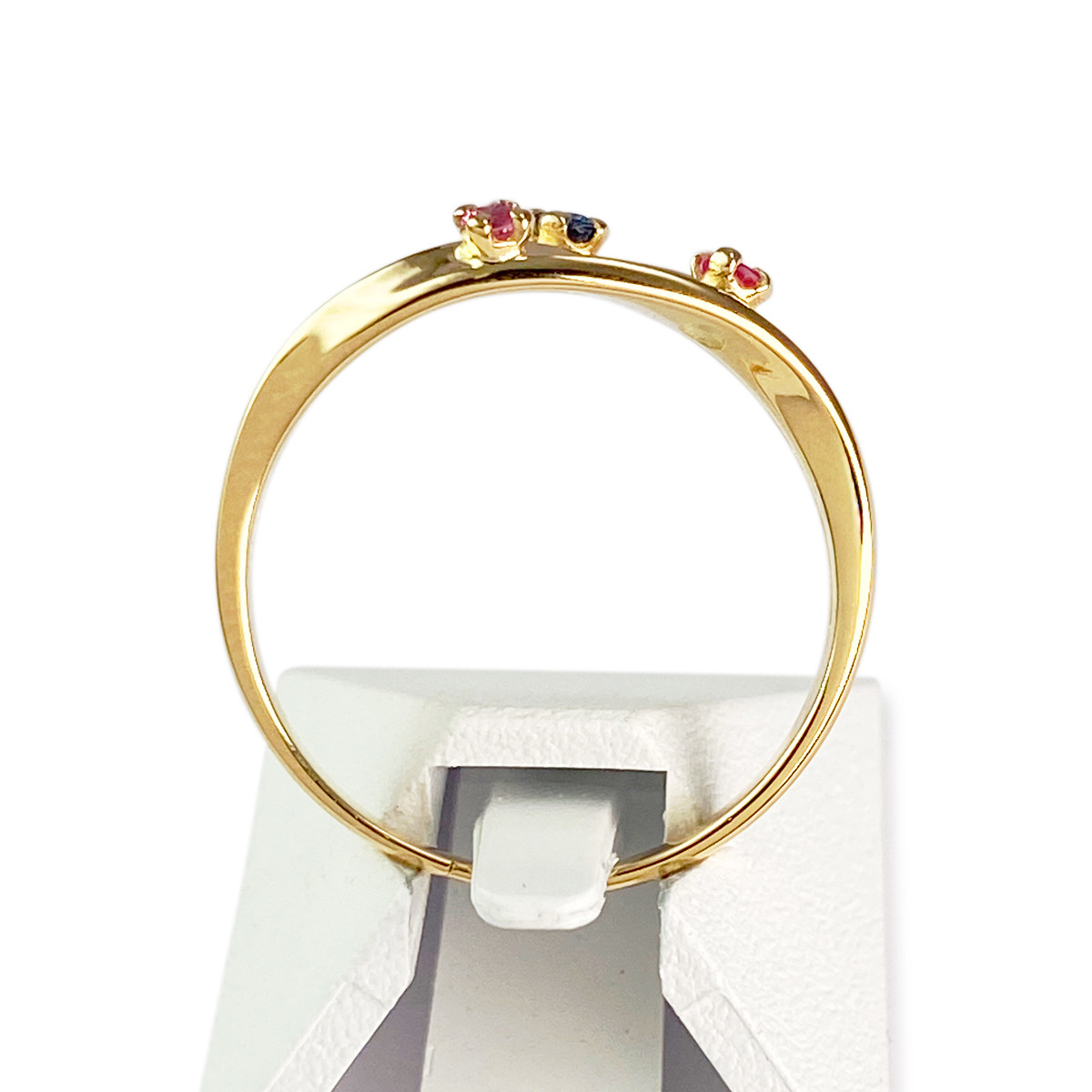Bague d'occasion or 750 jaune rubis, saphir - vue 3
