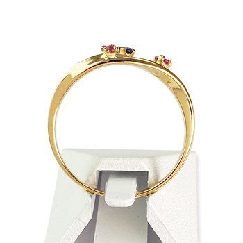 Bague d'occasion or 750 jaune rubis, saphir