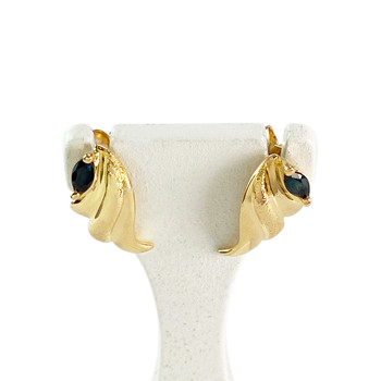 Boucles d'oreilles d'occasion or 750 jaune saphirs