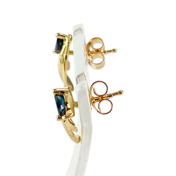Boucles d'oreilles d'occasion or 750 jaune saphirs