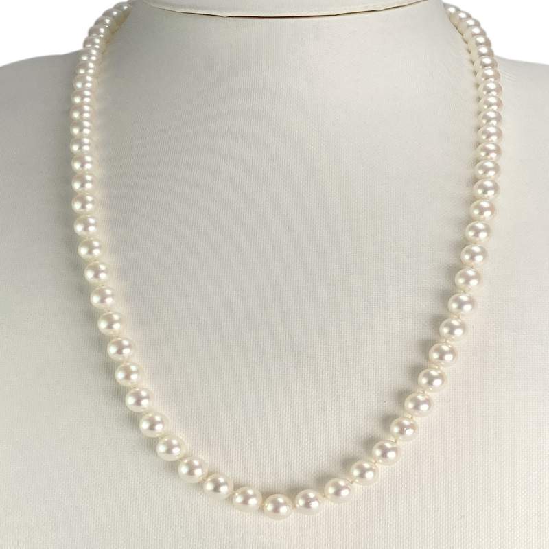 Collier d'occasion or 750 jaune perles de culture AKOYA - vue 2