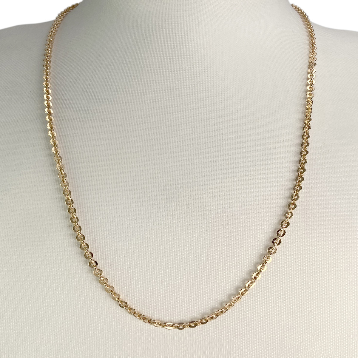 Tweedehands ketting van 750 geelgoud met forçat-schakels, 56 cm - afbeelding 2