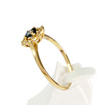 Bague d'occasion or 750 jaune diamants, saphir - vue 2