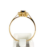 Bague d'occasion or 750 jaune diamants, saphir - vue 3
