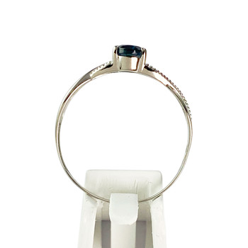 Bague d'occasion or 375 blanc topaze traitée London blue