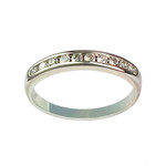 Bague d'occasion or 750 blanc diamants - vue 1