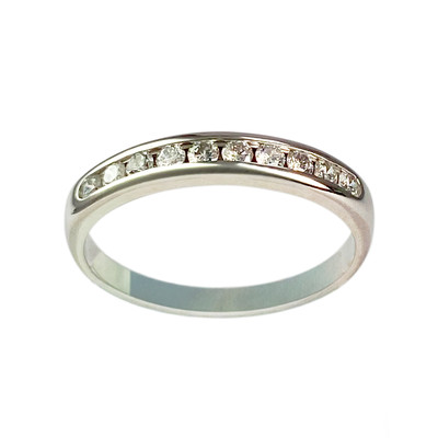 Bague d'occasion or 750 blanc diamants - vue 1