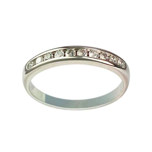 Bague d'occasion or 750 blanc diamants