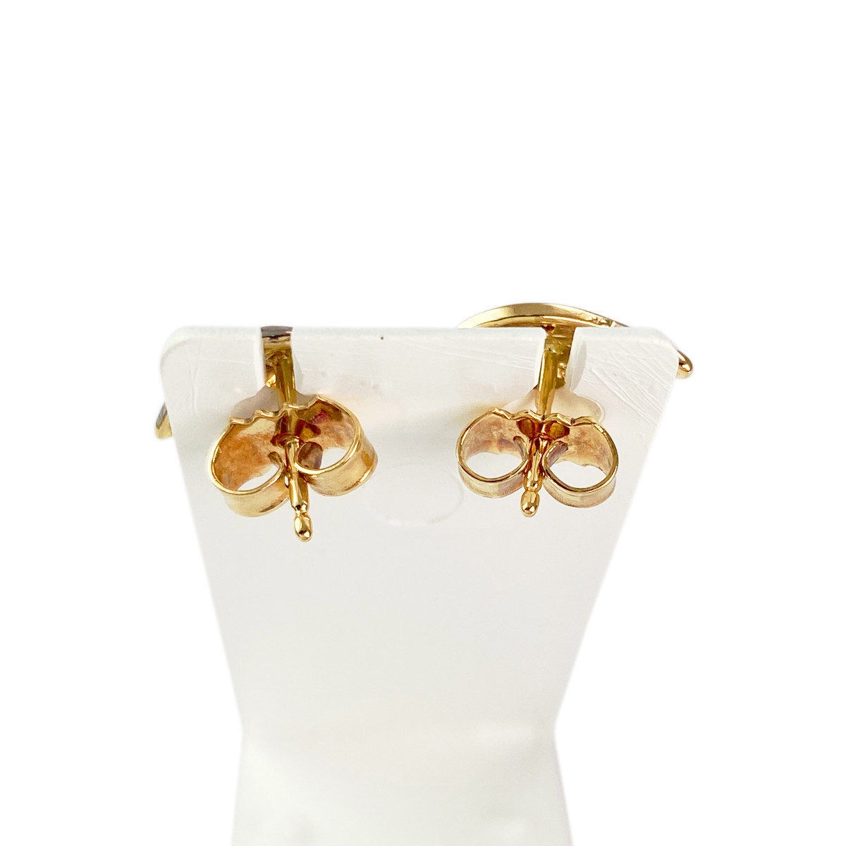 Boucles d'oreilles d'occasion 2 ors 750 diamants, rubis - vue 3