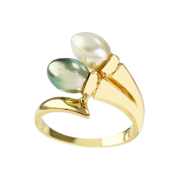 Bague d'occasion or 750 jaune perles Keshi