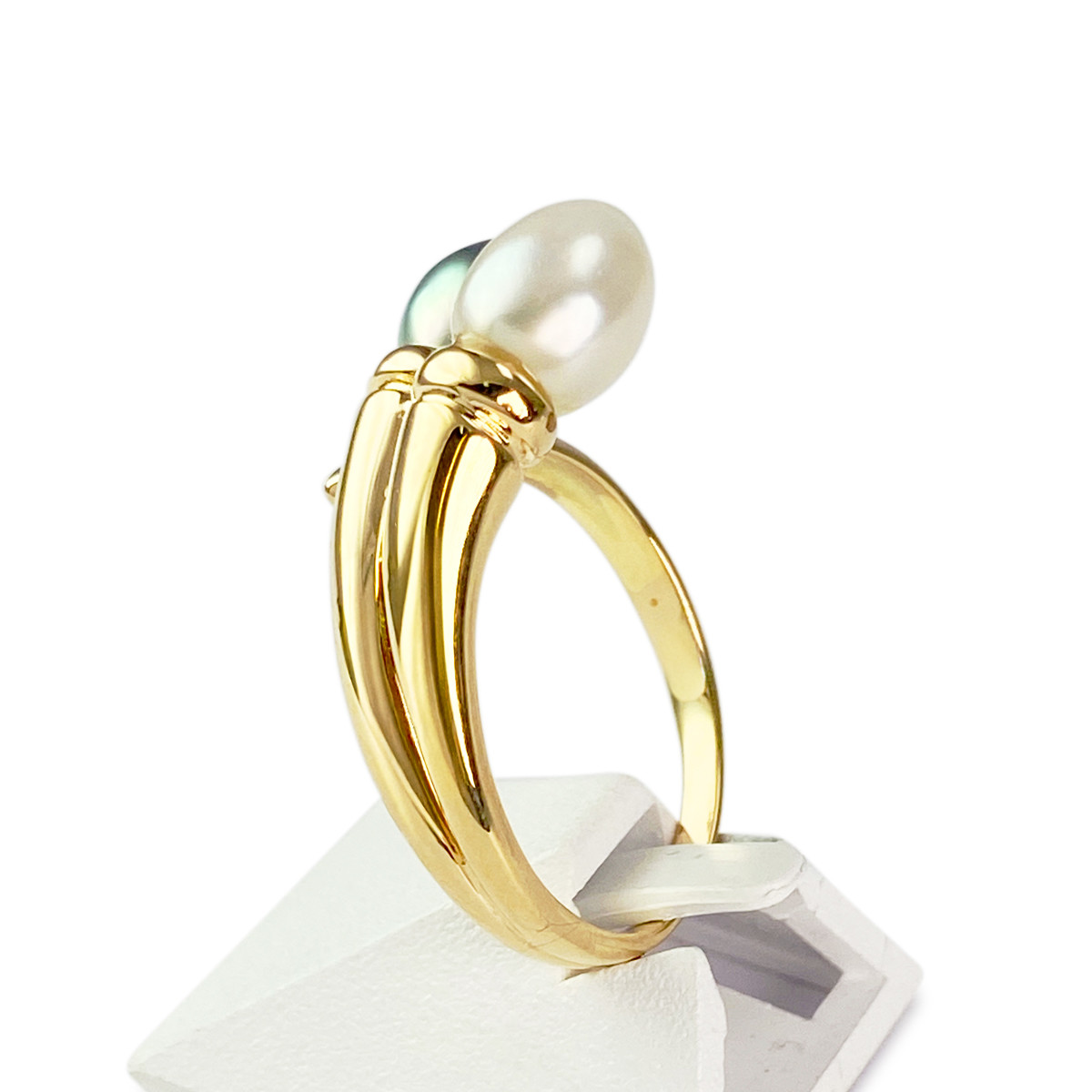 Bague d'occasion or 750 jaune perles Keshi - vue 2