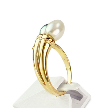 Bague d'occasion or 750 jaune perles Keshi