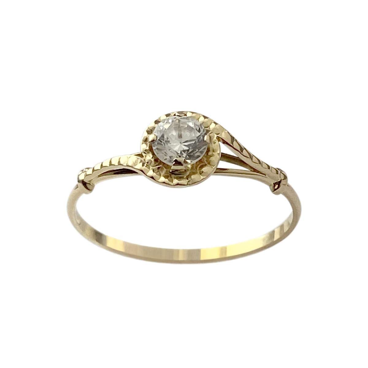 Bague En Or Jaune 750 Avec Cœur En Zirconia - Taille 52, Neuve Sans Boîte, Pierre En Forme De Cœur