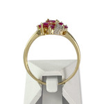 Bague d'occasion or 750 2 tons diamants, rubis - vue 3