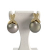 Boucles d'oreilles d'occasion or 750 jaune perles de Tahiti - vue V1