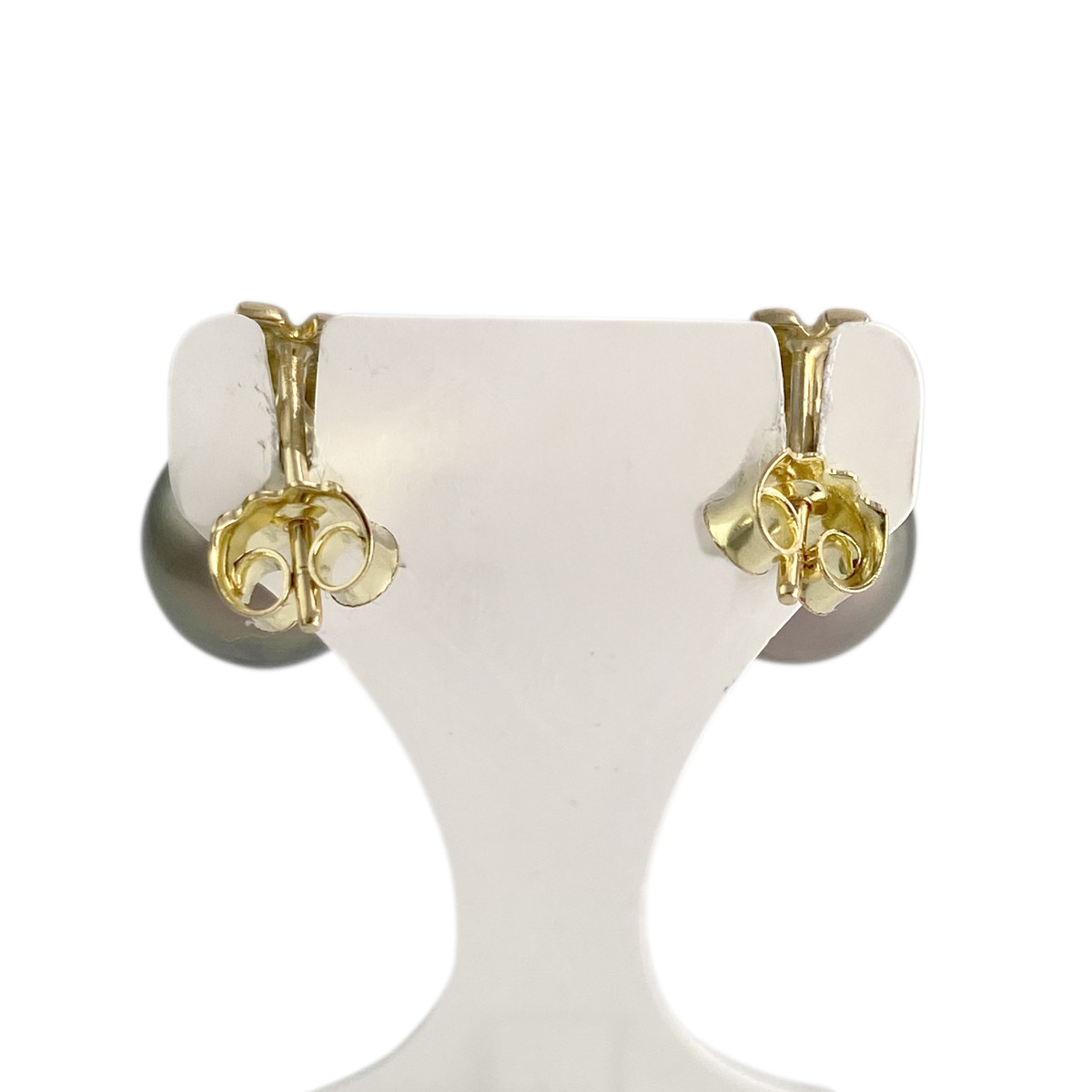 Boucles d'oreilles d'occasion or 750 jaune perles de Tahiti - vue 3