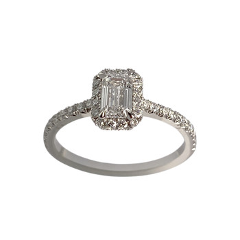 Bague d'occasion or 750 blanc diamants