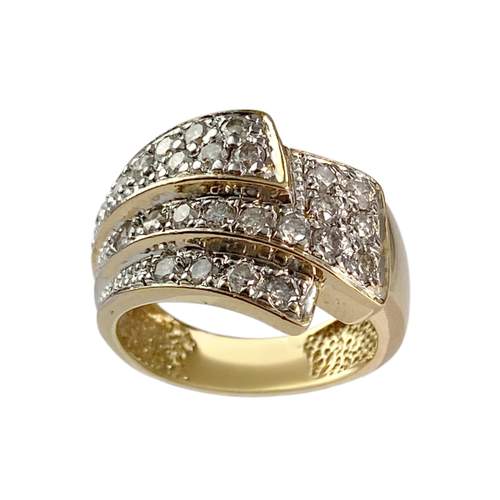 Second-hand gold ring 750 yellow diamonds