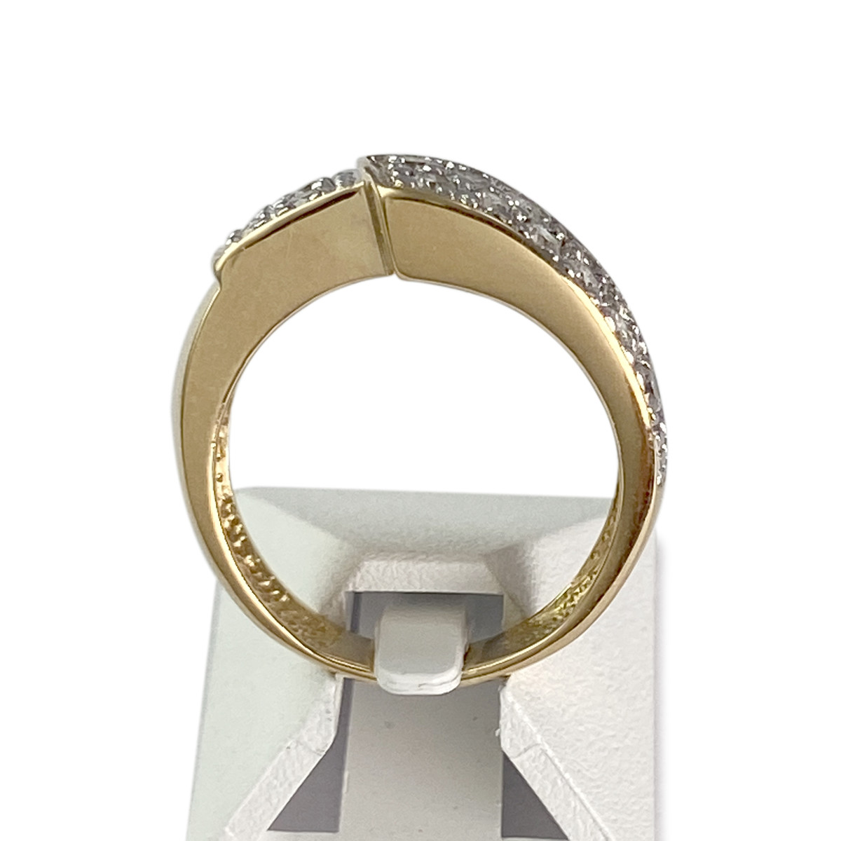 Tweedehands gouden ring 750 gele diamanten - bekijk 3