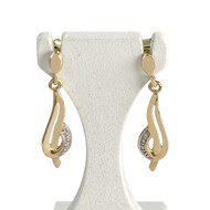 Boucles d'oreilles d'occasion  or 2 tons 750 diamants