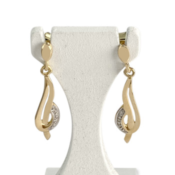 Boucles d'oreilles d'occasion  or 2 tons 750 diamants