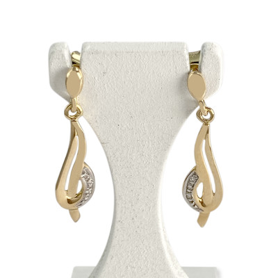 Boucles d'oreilles d'occasion  or 2 tons 750 diamants - vue 1