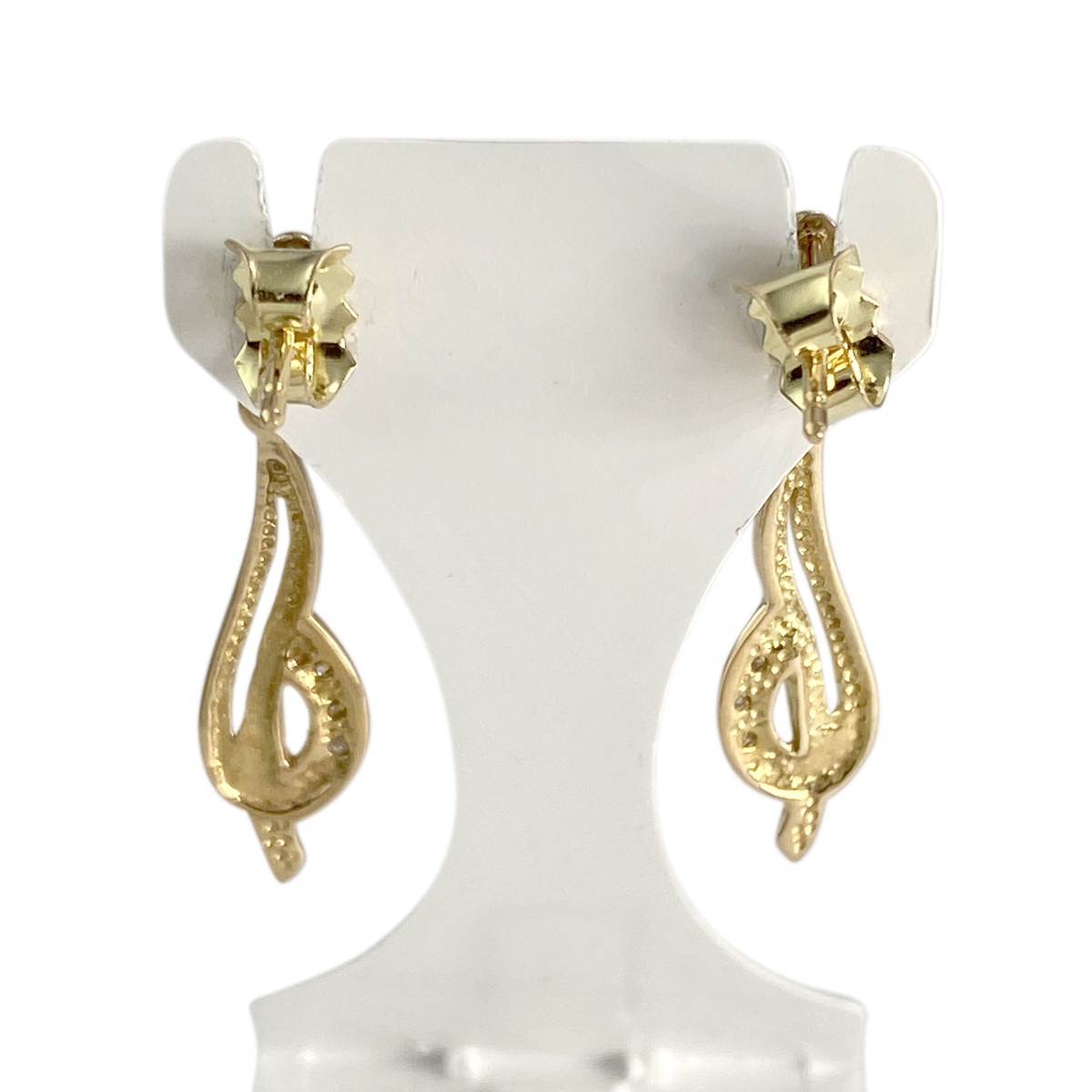 Boucles d'oreilles d'occasion  or 2 tons 750 diamants - vue 3