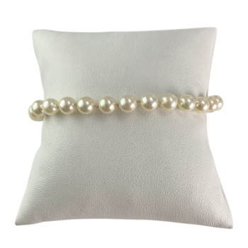 Bracelet d'occasion or 750 jaune maille perles, perles de culture du Japon