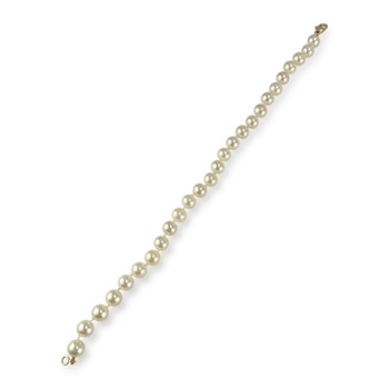 Bracelet d'occasion or 750 jaune maille perles, perles de culture du Japon